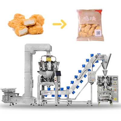 60bpm Otomatik Paketleme Sistemi Poşet Dondurulmuş Gıda Et Topu Tavuk Bacakları Nuggets Paketleme Makinesi