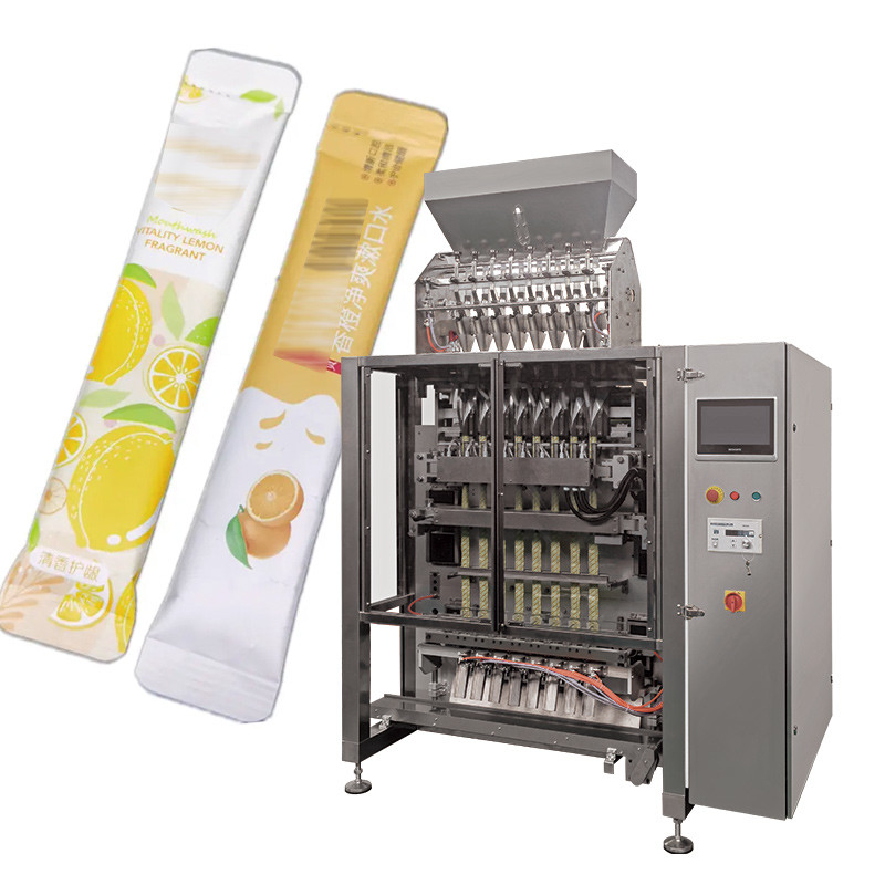 Multilane VFFS 4/6/8/10 Lanes Milk Mix 3 In 1 Instant Coffee Sugar Powder Filling Automatic Stick Packing Machine
