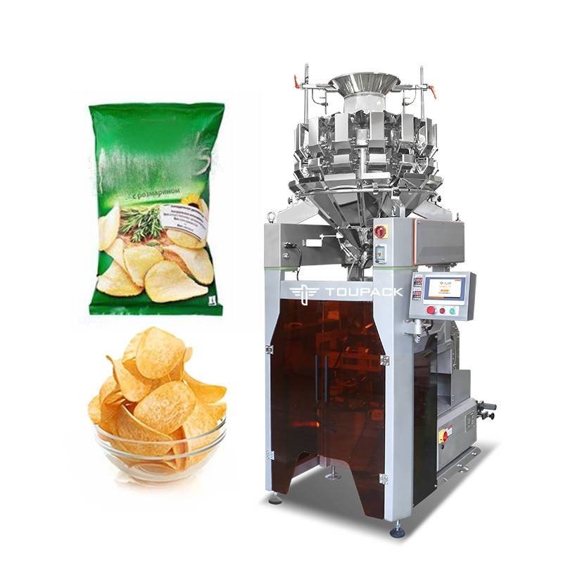 Otomatik Patates Chips Snacks Dikey Paketleme Makinesi Yüksek Hız 120BPM Akıllı Ağırlama ve Paketleme Makinesi
