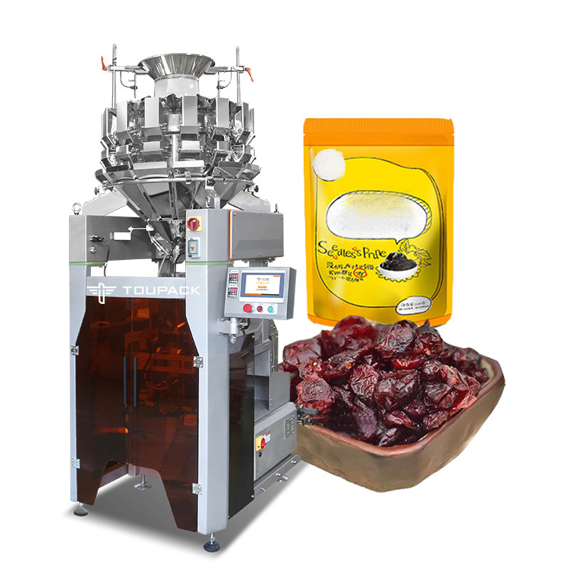 Otomatik Kurutulmuş Meyve Erikleri Dikey Paketleme Makinesi Yüksek Hız 120BPM Akıllı Ağırlama ve Paketleme Makinesi