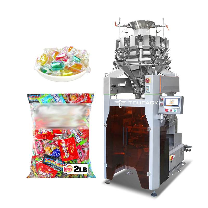 Otomatik Gummy Candy Çikolata Dikey Şekerleme Paketleme Makinesi Yüksek Hız 120BPM Akıllı Ağırlama ve Paketleme Makinesi