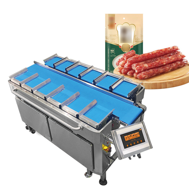 Frankfurt Sosis Çoklu Başlı Kemer Besleyici Kombinasyon Ağırlık Pişmiş Hot Dog Sosis Kemer Ağırlık Paketleme Makinesi