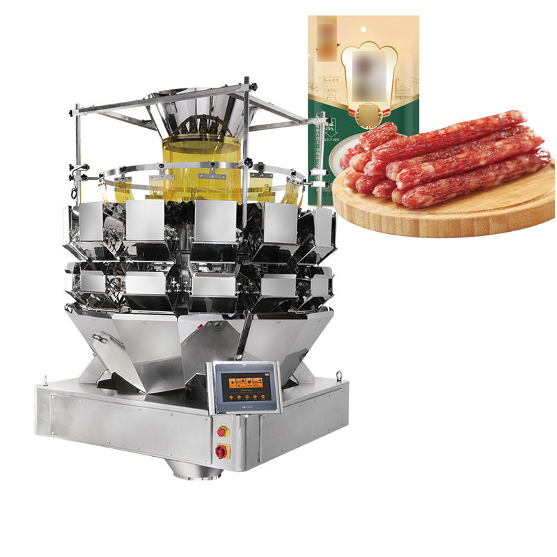 Frankfurt Sosis Çoklu Başlı Kemer Besleyici Kombinasyon Ağırlık Pişmiş Hot Dog Sosis Kemer Ağırlık Paketleme Makinesi
