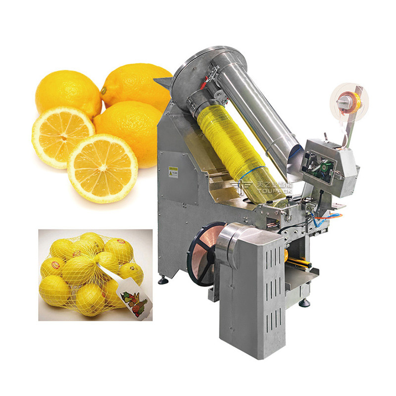 Turuncu Ağ Torba Paketleme Makinesi Sarımsak Patates Ağ Torba Klipper Packer Mesh Bag Sealing Clipping Machine
