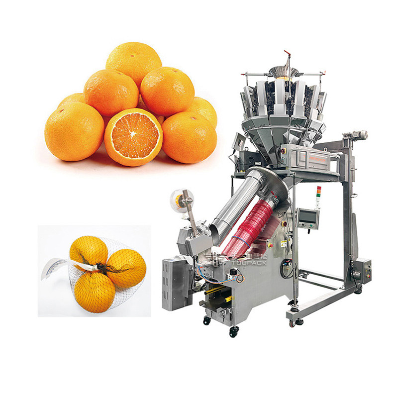 Turuncu Ağ Torba Paketleme Makinesi Sarımsak Patates Ağ Torba Klipper Packer Mesh Bag Sealing Clipping Machine