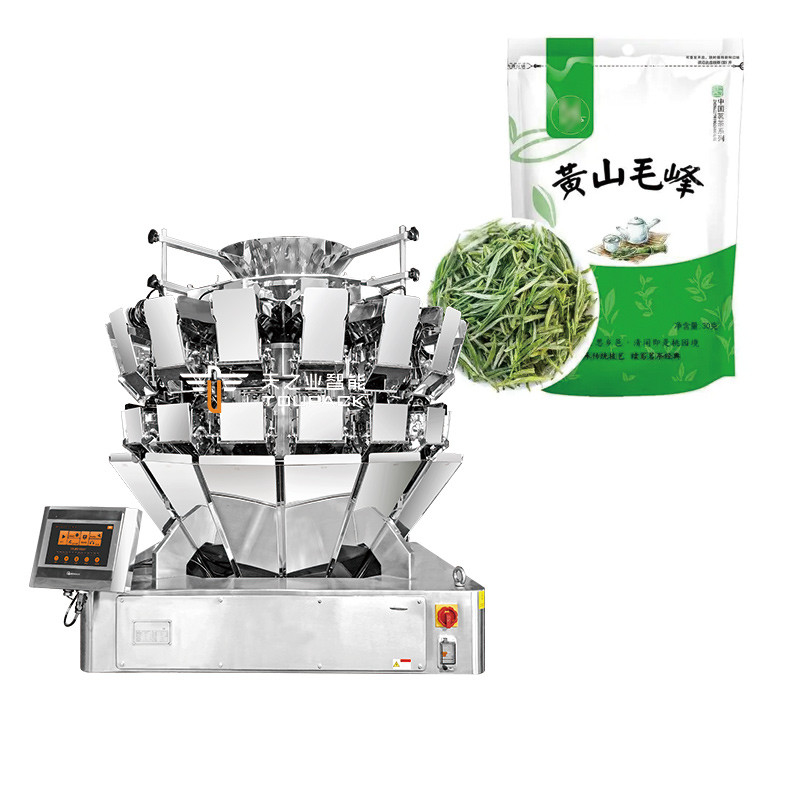 Çoklu Başlı Ağırlık Çantası Yeşil Çay Paketleme Makinesi Çay Stand-Up Pocket Doldurma Paketleme Makinesi