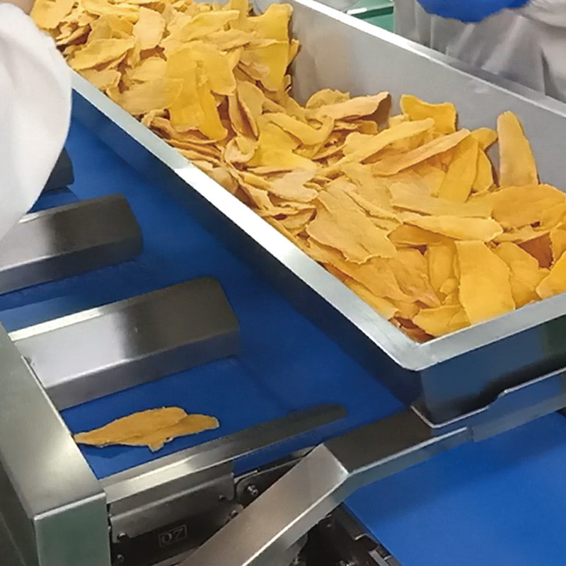kurutulmuş mango Otomatik Çok İstasyonlu Kemer Taşıyıcı Su Denizi Salata Balık Fillesi Masaüstü Hedef Ağırlık Karşı ağırlık Makinesi