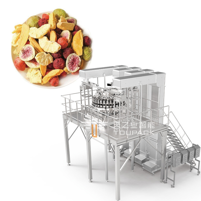 Otomatik ayağa kalkan çanta Doypack tartma paketleme granül Fıstık Kaşev Fındıkları Çoklu Başlı Ağırlık Doldurma Makinesi