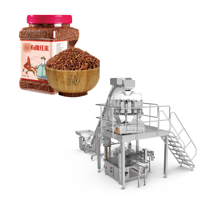 Tahıl Çizgisel Ağırlık Yulaf Ağırlık ve Paketleme Makinesi 240g 500g Fıstık Konserve Paketleme Makinesi