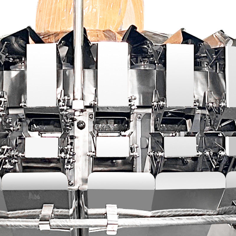 Yüksek hassasiyet 14 başlı viskoz malzeme çok başlı tartıcı parçalanmış et dilimlenmiş et küçük balık paketleme makinesi