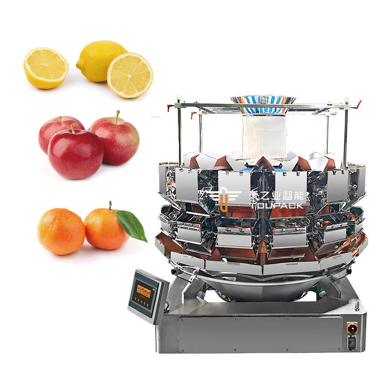 Yüksek hassasiyet 14 başlı viskoz malzeme çok başlı tartıcı parçalanmış et dilimlenmiş et küçük balık paketleme makinesi