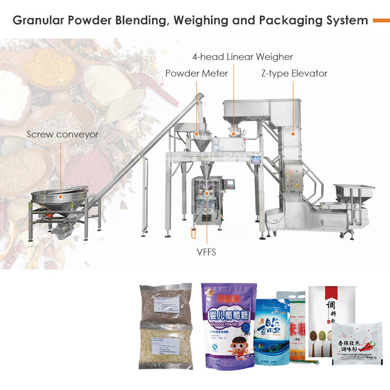Automatic High Accuracy Linear Weigher Spice Packaging Line Premade Pouch Packing Machine For Seasonings