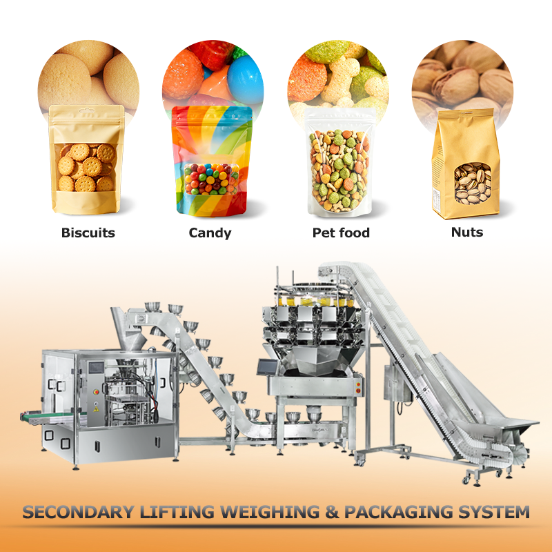 Fındık Aperatifleri Hazır Fermuar Torbaları için CE Sertifikalı Gıda Sınıfı Döner Doypack Paketleme Makinesi