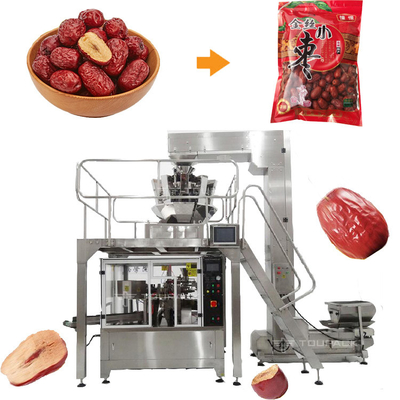 Red Jujube önceden hazırlanmış poşet paketleme makinesi Hız: 16-60 poşet/dakika