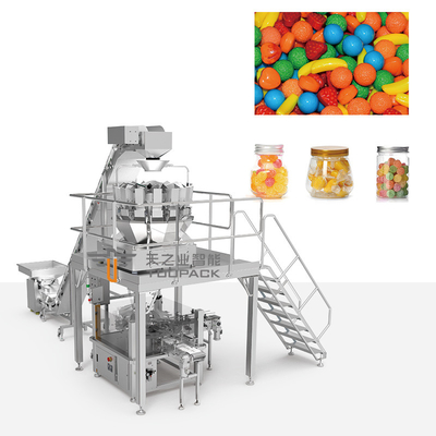 Konserve dolgu makinesi yumuşak şeker dolgu makinesi gummy bear dolgu makinesi 14 baş ağırlıklı paketleme makinesi