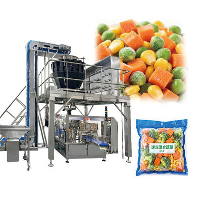 Gıda İşleme Fabrikaları için Çok Kafalı Kantar Dondurulmuş Sebze Paketleme Makinesi