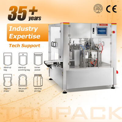 Fındık Aperatifleri Hazır Fermuar Torbaları için CE Sertifikalı Gıda Sınıfı Döner Doypack Paketleme Makinesi